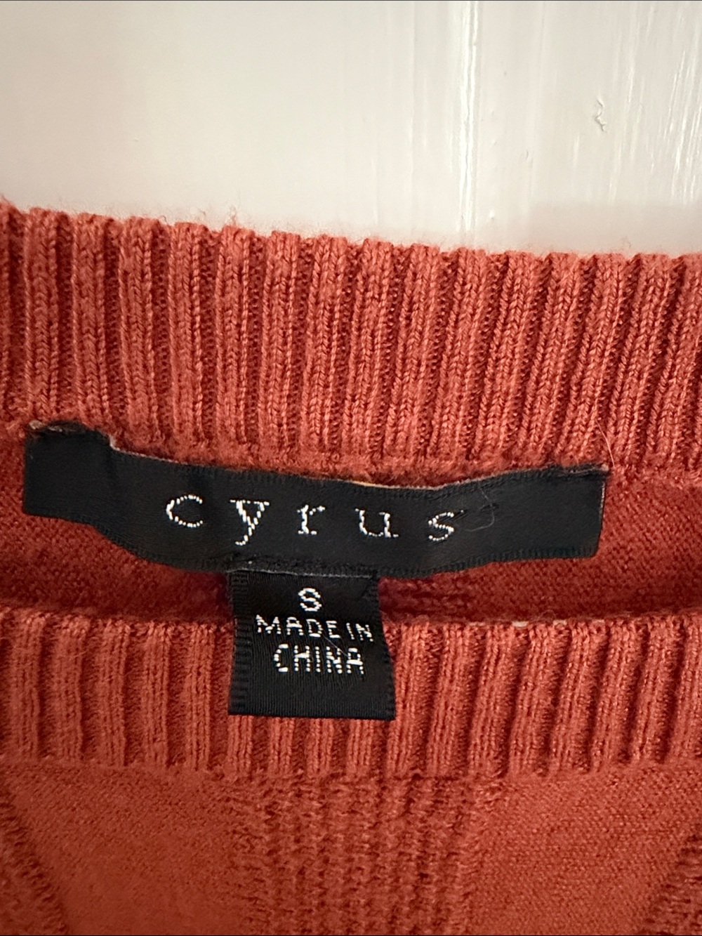 Cyrus Ribbed Crewneck Sweater in Rust - Picture 2 of 4